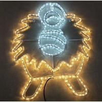 Baby Jesus Manger Rope Light Motif