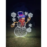 Snowman with Snowflakes Rope Light Motif