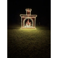 Fireplace with Flames Rope Light Motif