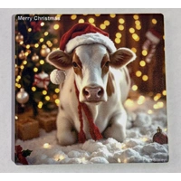 Set of 4  Christmas Cows Coasters