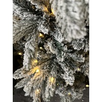 6 Foot Lit Slim Flocked Christmas Tree 