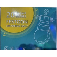10m Connectable Festoon Warm White Strings