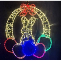 Easter Rabbit with Eggs Ribbon Rope Light Motif