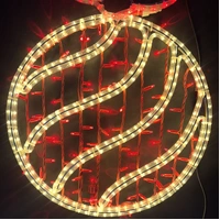 Red Swirl Bauble Rope Light Motif - 75cm