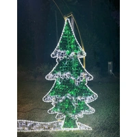 2D Golden Arch with Snowflakes Reindeer and Trees Rope Light Motif