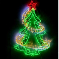 White Chasing Christmas Tree Rope Light Motif 