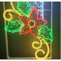 Single Candle with Poinsettia Rope Light Motif