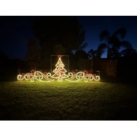Warm White Tree with Scrolls Rope Light Motif 