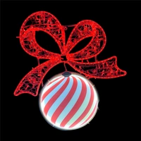 Swirl Bauble with Red Ribbon Rope Light Motif 