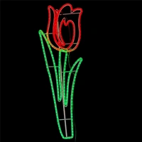 Red Tulip Rope Light Motif