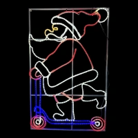 Santa on Scooter Rope Light Motif