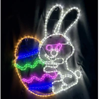 Rabbit Holding Easter Egg Rope Light Motif