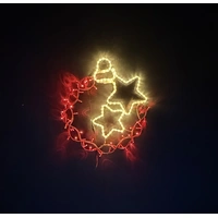 Red Bauble with Stars Rope Light Motif 