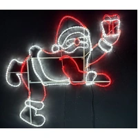 Santa on Fence Rope Light Motif