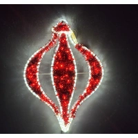 86cm Red/White Bauble Rope light Motif