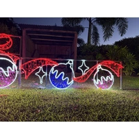 6 Baubles with Swirls Rope Light Motif - 5.05m long