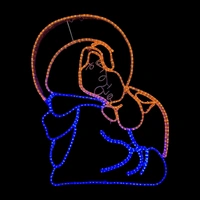 Mary and Baby Jesus Christmas Rope Light Motif 