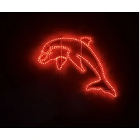 Red Dolphin Rope Light Motif 