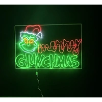 Merry Grinchmas with Face Rope Light Motif