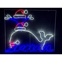 Christmas Whale with Hat Rope Light Motif
