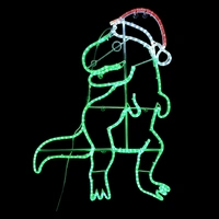 Christmas T-Rex Dinosaur Rope Light Motif 