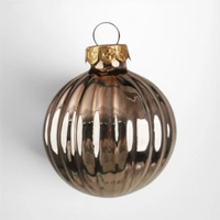 Rose Gold Glass Baubles - 6cm - Pack of 12