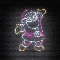 Pink/white Happy Santa Rope Light Motif 