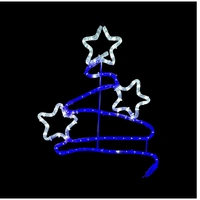 Blue/white Zig Zag Star Tree Rope Light Motif