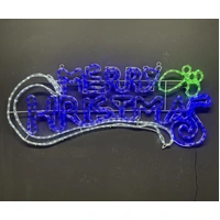 100cm Blue and White Merry Christmas Rope Light Motif 