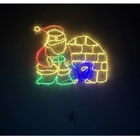 Santa Penguin Igloo Rope Light Motif 