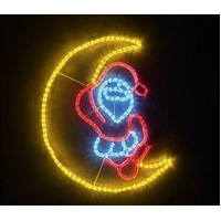 Santa on Moon Rope Light Motif 