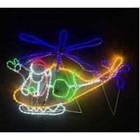 Santa in Helicopter Rope Light Motif