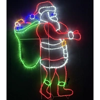 Walking Santa with Sack Rope Light Motif 