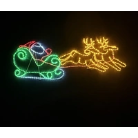 Santa Sleigh 2 Deer Rope Light Motif