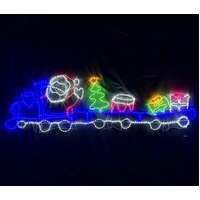 Santa in Christmas Train Rope Light Motif