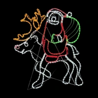 Santa on Reindeer Rope Light Motif 