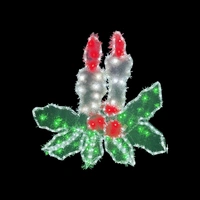 Flashing Tinsel Candles Rope Light Motif 