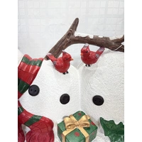 Laying 84cm long Resin Snowman (lit) 