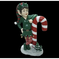 Resin Elf with Candy Cane 
