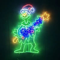 Grinch Stealing Christmas Tree Rope Light Motif 
