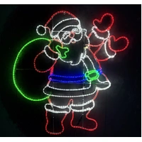 Large Santa Waving Rope Light Motif