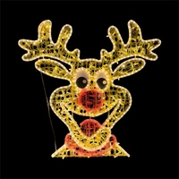 Smiling Reindeer Face Rope Light Motif