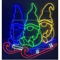 3 Gnomes on Sled Rope Light Motif 
