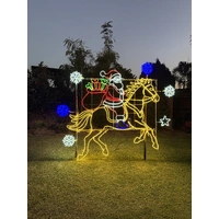 Santa on Horse/snowflakes Rope Light Motif 