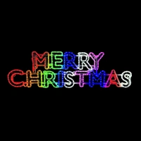 Colourful Merry Christmas Rope Light Motif 