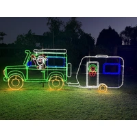 Santa Towing Caravan Rope Light Motif