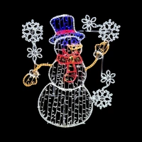 Snowman with Snowflakes Rope Light Motif