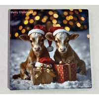 Set of 4  Christmas Cows Coasters