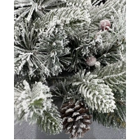 60cm Warm White Pre-lit Snow Christmas Wreath