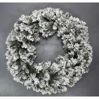 90cm Snow Christmas Wreath with Pine Cones 